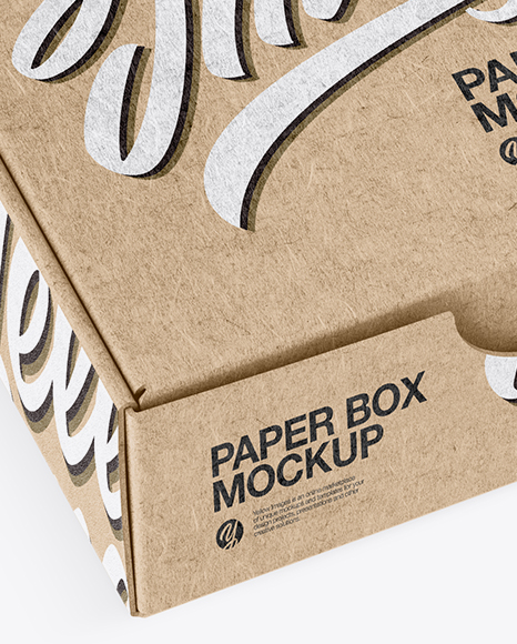 Kraft Paper Box With Chocolates Mockup - Half Side View (High-Angle Shot)