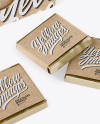 Kraft Paper Box With Chocolates Mockup - Half Side View (High-Angle Shot)