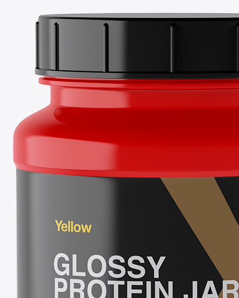 Glossy Protein Jar Mockup