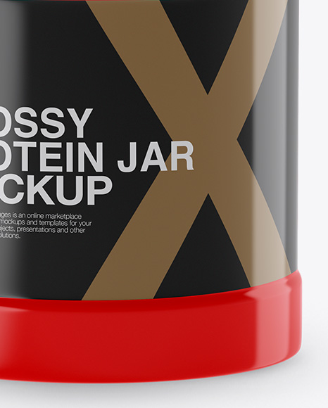 Glossy Protein Jar Mockup