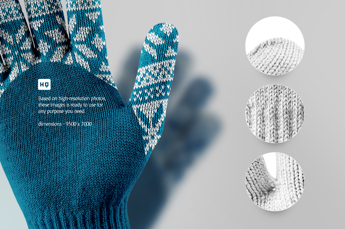 Winter Gloves Mockup