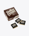 Glossy Paper Box With Chocolates Mockup - Half Side View (High-Angle Shot)