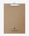 Cork Clipboard With Paper Mockup - Front View