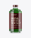Glass Bottle W/ Drink Mockup Glass Bottle W/ Drink Mockup