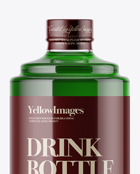 Glass Bottle W/ Drink Mockup Glass Bottle W/ Drink Mockup