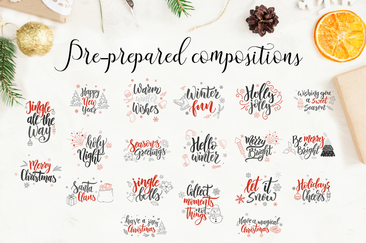 Christmas lettering Kit-overlays