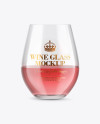 Pink Wine Glass Mockup