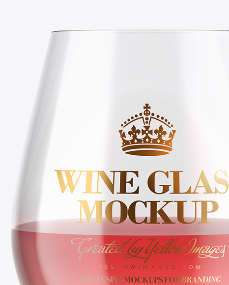 Pink Wine Glass Mockup