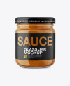 Glass Jar with Curry Sauce Mockup - Front View