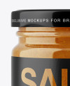 Glass Jar with Curry Sauce Mockup - Front View