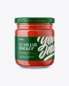 Glass Jar with Strawberry Marmalade Mockup - Front View