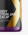 Glossy Plastic Protein Jar Mockup - Hero Shot