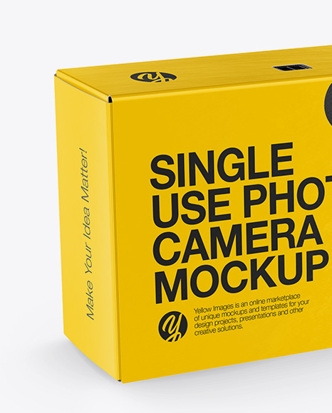 Disposable Camera Mockup - Back Half Side View Disposable Camera Mockup - Back Half Side View