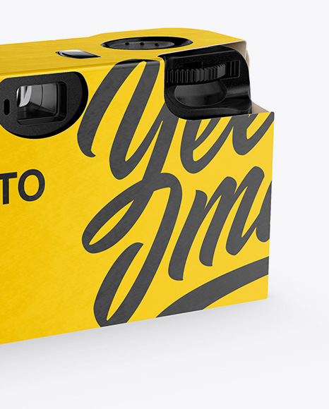 Disposable Camera Mockup - Back Half Side View Disposable Camera Mockup - Back Half Side View