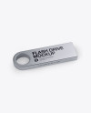 Aluminium Flash Drive Mockup - Half Side View (High-Angle Shot)