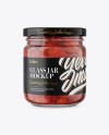 Glass Jar with Strawberry Jam Mockup - Front View