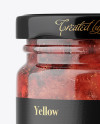 Glass Jar with Strawberry Jam Mockup - Front View