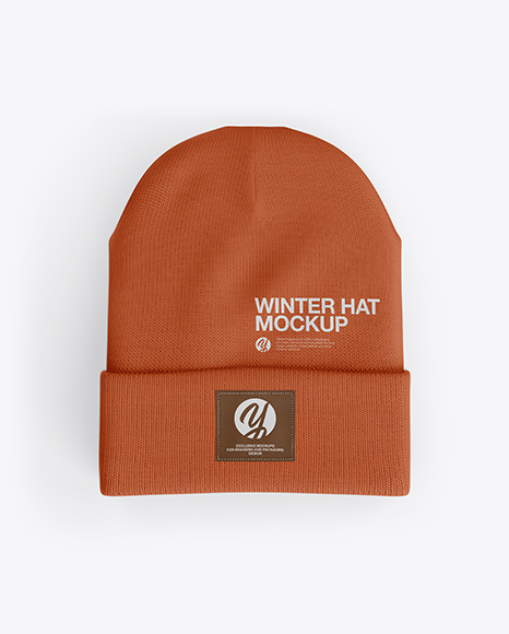 Turn Up Beanie Hat Mockup - Top View