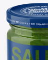 Glass Jar with Pesto Mockup - Front View (High Angle Shot)