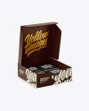 Opened Glossy Paper Box With Chocolates Mockup - Half Side View