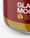 Glass Jar with Mustard Mockup - Front View (High Angle Shot)