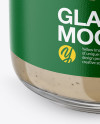 Glass Jar with Mushroom Sauce Mockup - Front View (High Angle Shot)