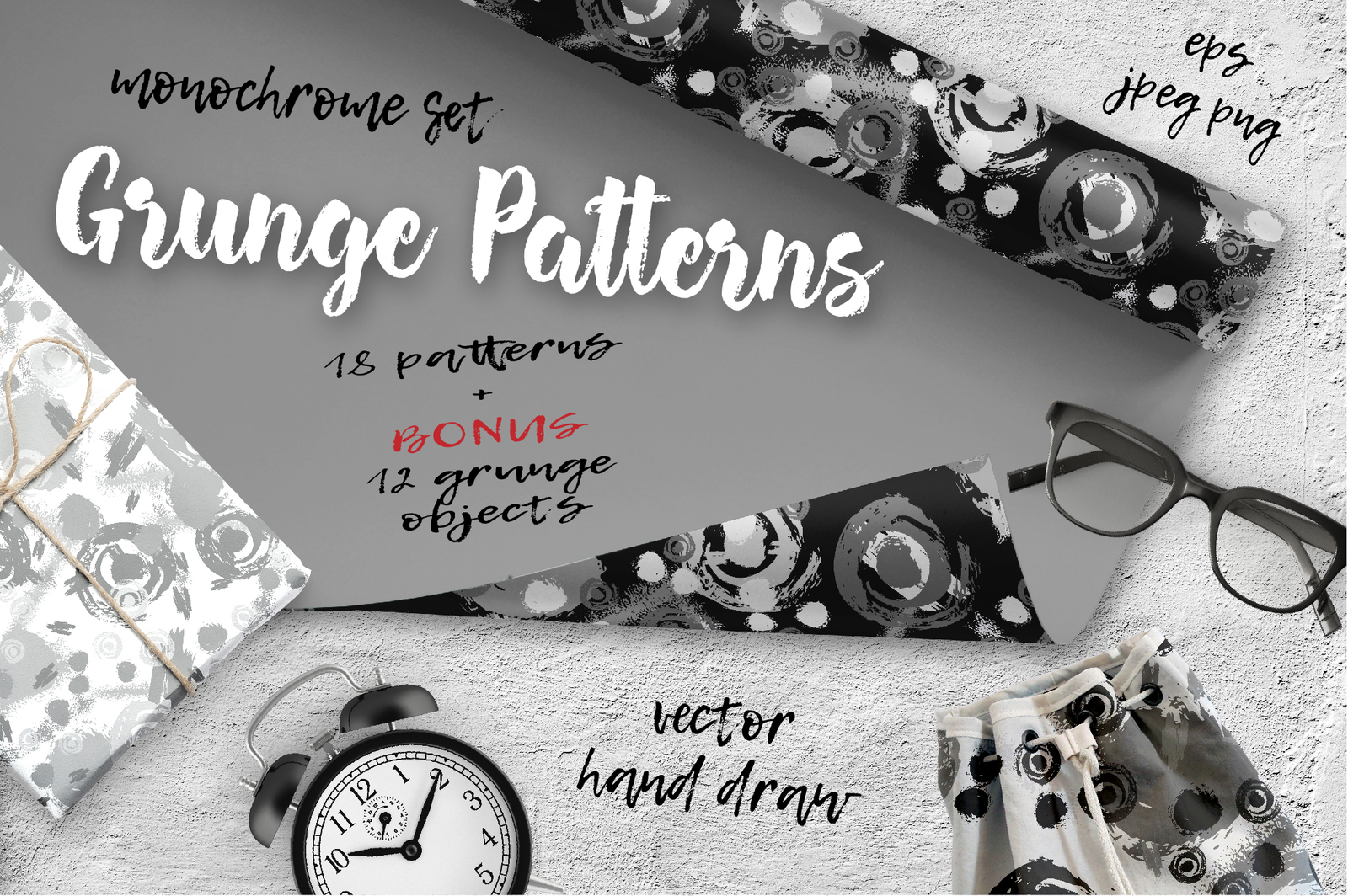 Monochrome patterns set Monochrome patterns set