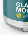 Glass Jar with Tartar Sauce Mockup - Front View (High Angle Shot)