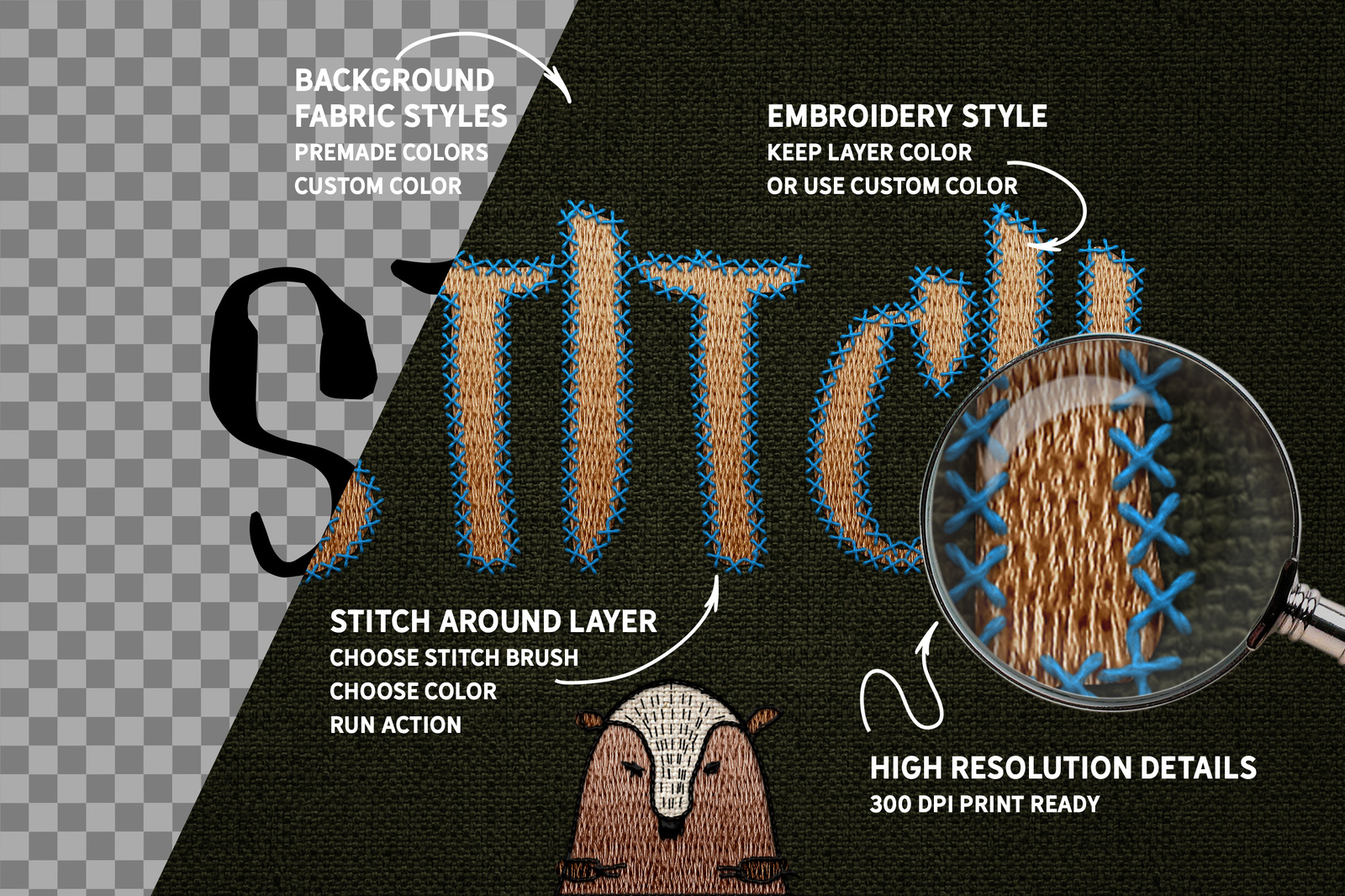 Ps STITCH: Brushes, Actions, Styles Ps STITCH: Brushes, Actions, Styles