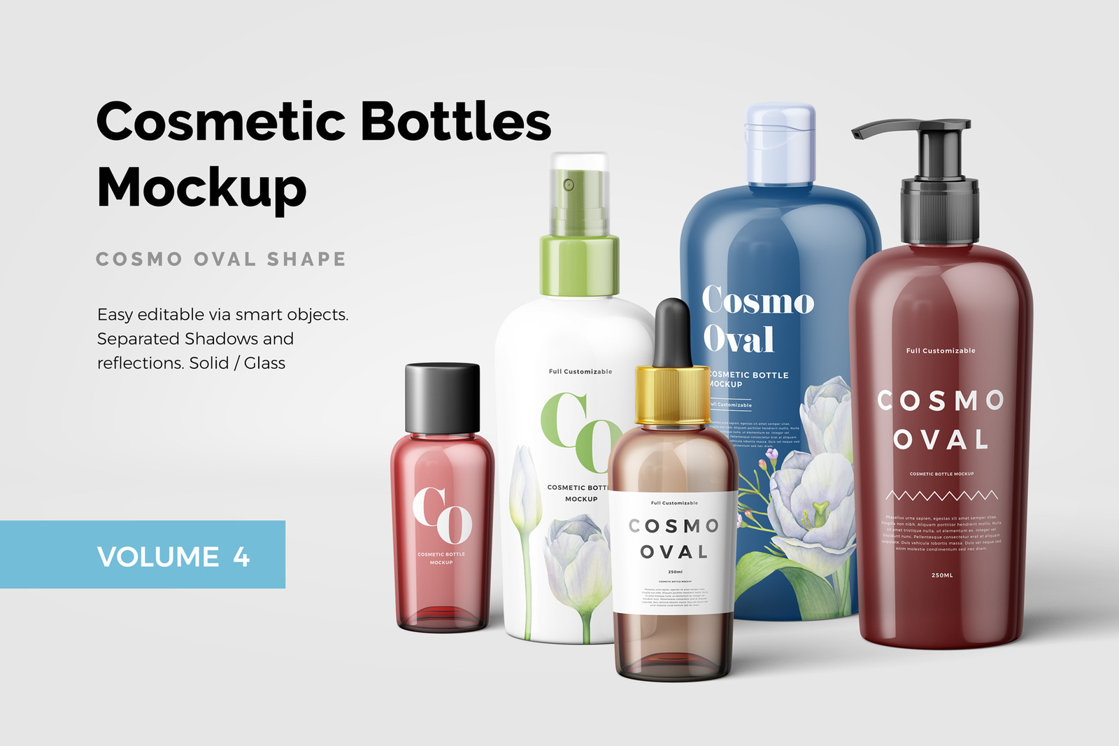 Cosmetic Bottles Mockup Vol.4 Cosmetic Bottles Mockup Vol.4