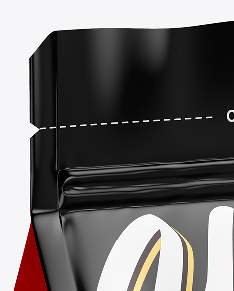 Glossy Food Bag Mockup - Half Side View