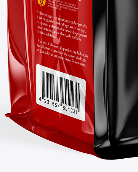 Glossy Food Bag Mockup - Half Side View