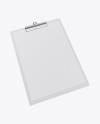 Plastic Clipboard With Paper Mockup - Half Side View (High-Angle Shot)