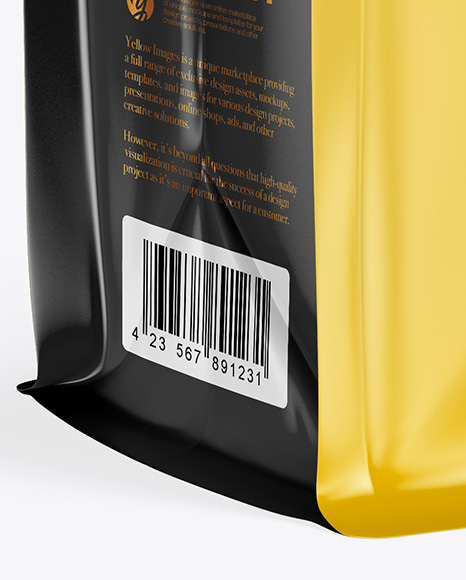 Matte Food Bag Mockup - Half Side View
