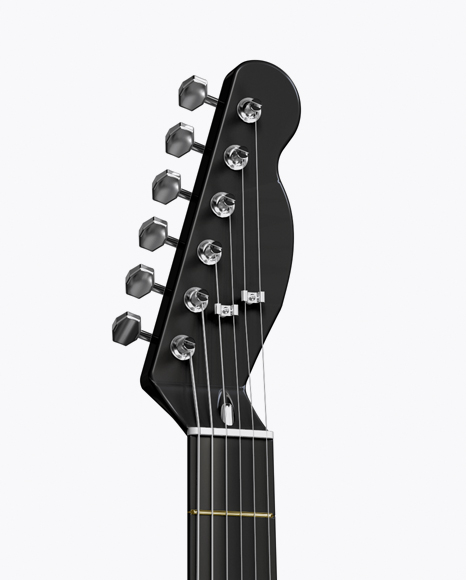 Electric Guitar Mockup - Half Side View