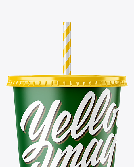 Matte Plastic Soda Cup Mockup - Front View - Free Download Images High