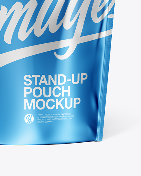 Matte Metallic Stand-Up Pouch Mockup