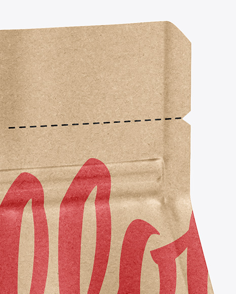 Kraft Food Bag Mockup - Half Side View