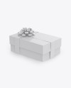 Glossy Gift Box Mockup - Half Side View