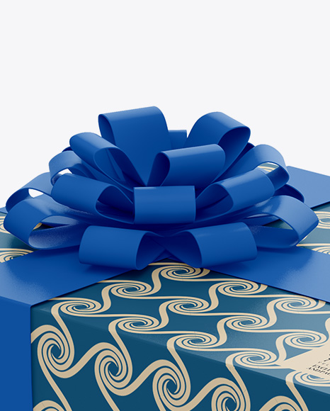 Matte Gift Box Mockup - Half Side View