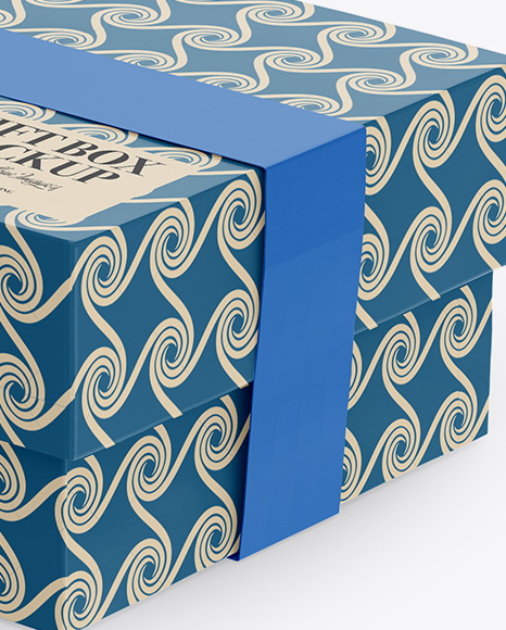 Matte Gift Box Mockup - Half Side View