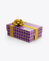 Metallic Gift Box Mockup - Half Side View