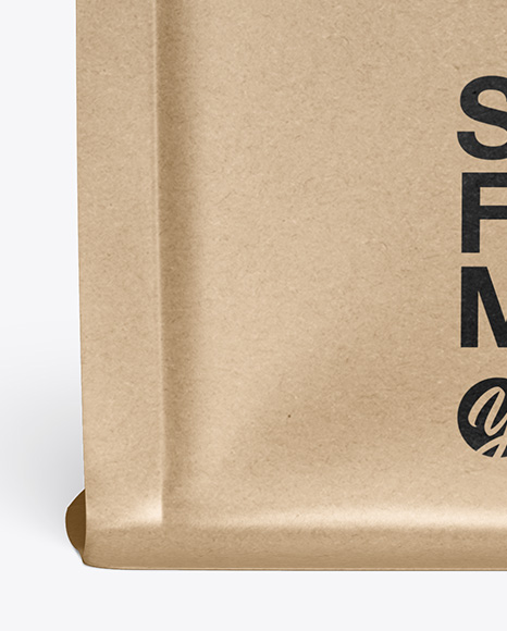 Kraft Food Bag Mockup - Front View