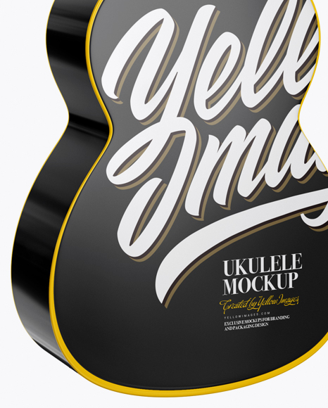 Ukulele Mockup - Back Half Side View