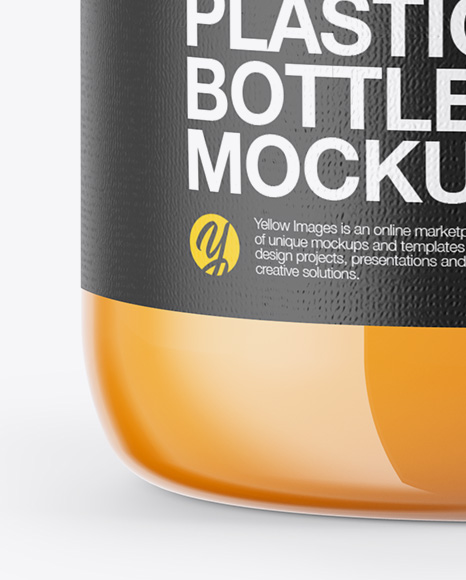 60ml Plastic Bottle with Orange &amp; Apple Juice Mockup