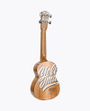 Wooden Ukulele Mockup - Back Half Side View