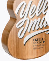 Wooden Ukulele Mockup - Back Half Side View