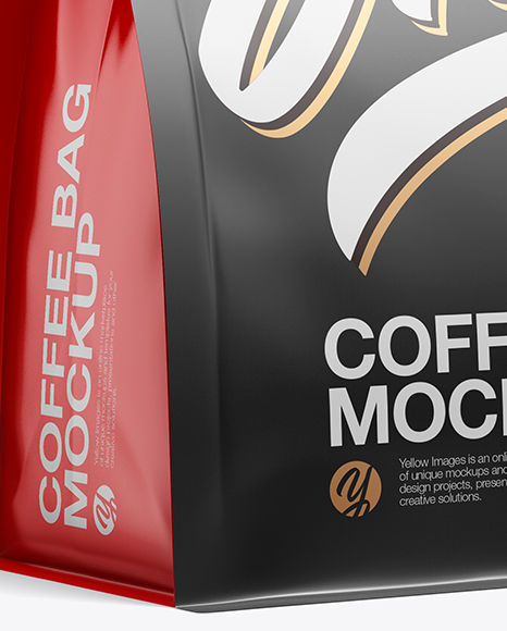 Matte Coffee Bag Mockup - Half Side View