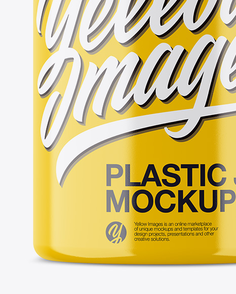 Glossy Plastic Jar Mockup