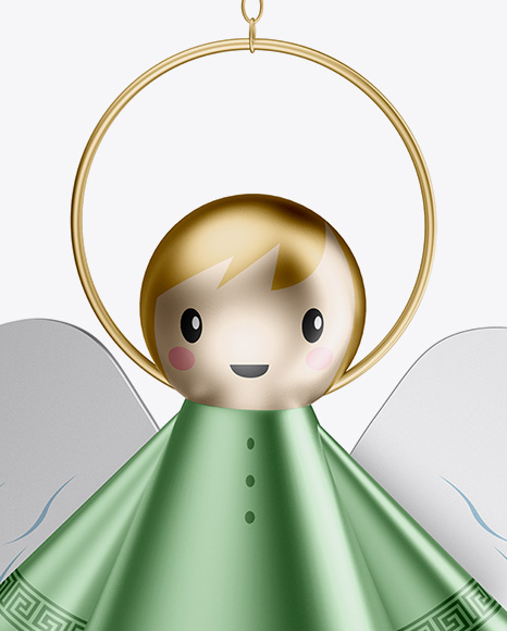 Metallic Christmas Angel Toy Mockup